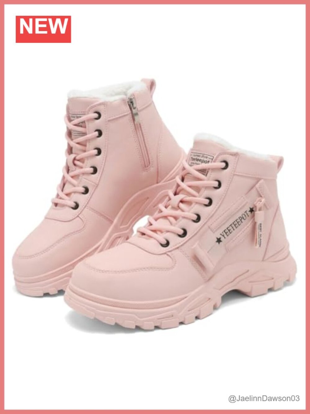 Women's Snow Boots Warm Winter Booties Lace Up Zip Ankle Shoes